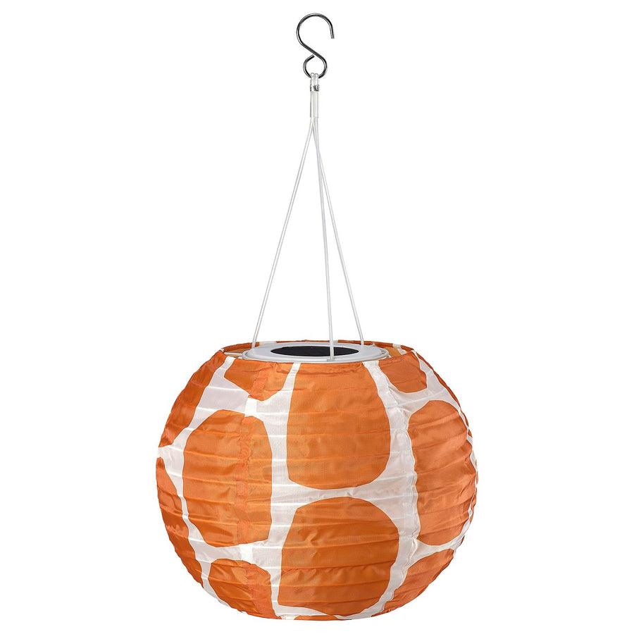 SOLVINDEN pendant lamp, spotted/solar-powered orange, 22 cm