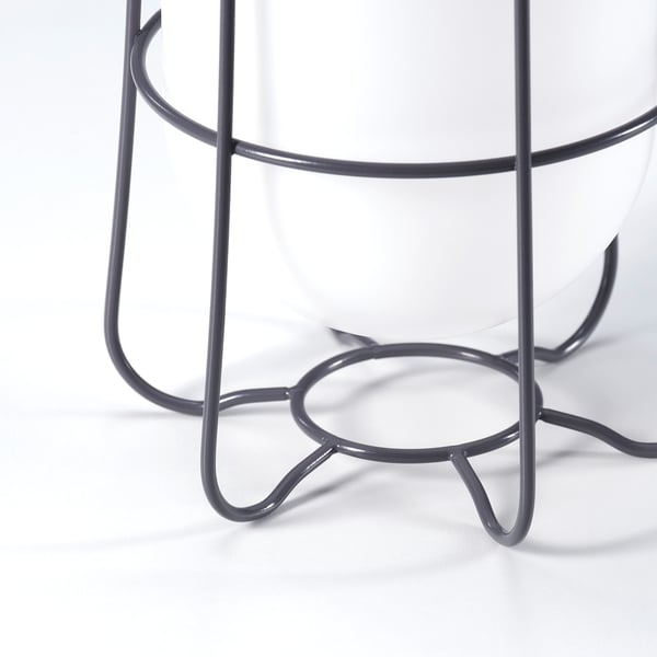 SOLVINDEN table lamp, solar-powered/grey, 14 cm