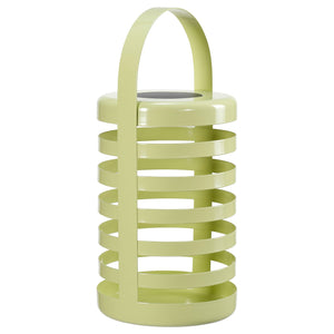 SOLVINDEN LED decorative table lamp, solar-powered stripe/outdoor light green, 14 cm