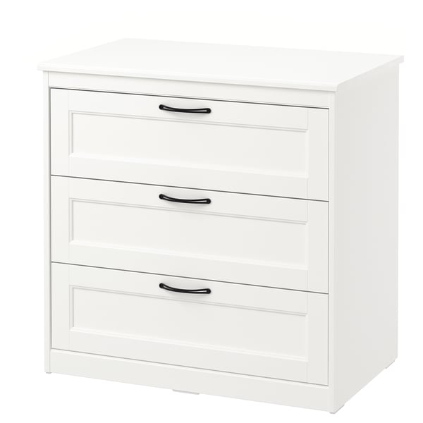 SONGESAND chest of 3 drawers, white, 82x81 cm