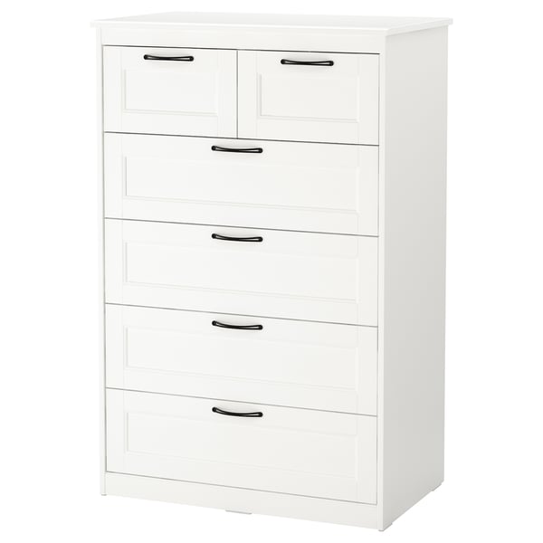 SONGESAND chest of 6 drawers, white, 82x126 cm