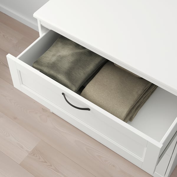 SONGESAND bedroom furniture, set of 5, white, 140x200 cm