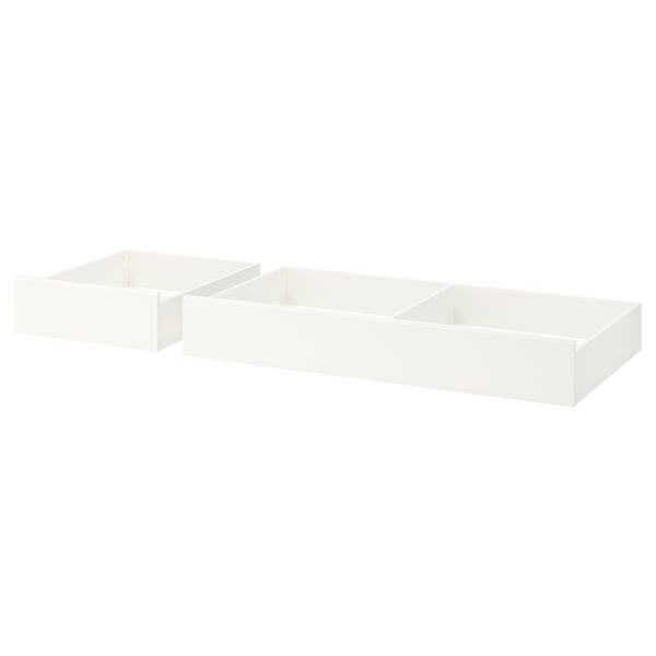 SONGESAND bed storage box, set of 2, white, 200 cm