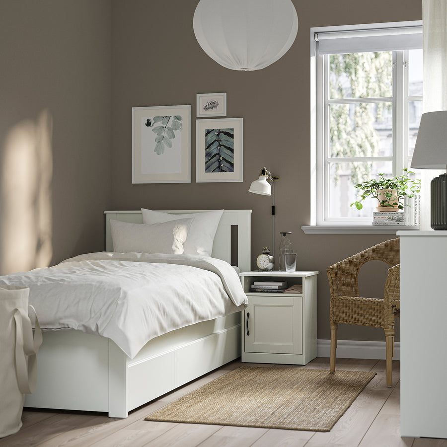 SONGESAND bed frame with 2 storage boxes, white, 90x200 cm