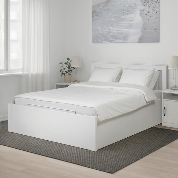 SONGESAND ottoman bed, white, 160x200 cm