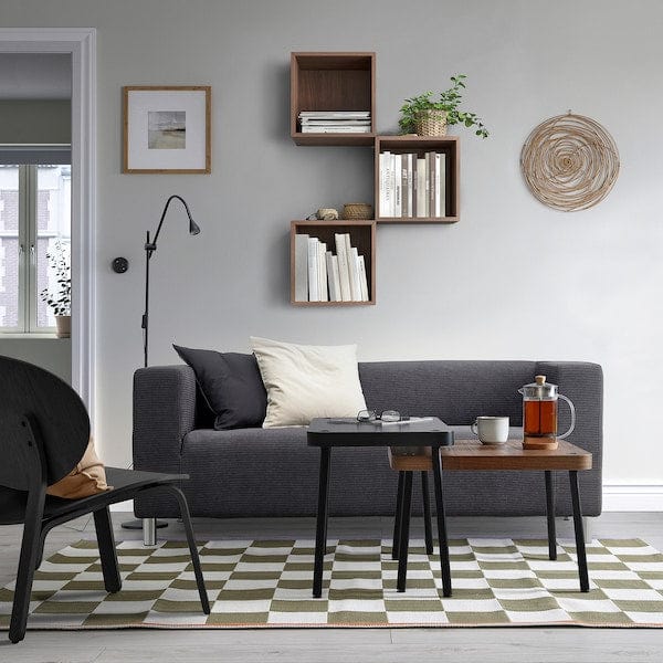 Ikea SONHULT - Nest of tables, set of 2, grey/walnut effect