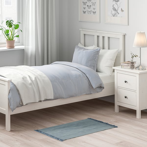 SORTSÖ rug, flatwoven, light blue, 55x85 cm