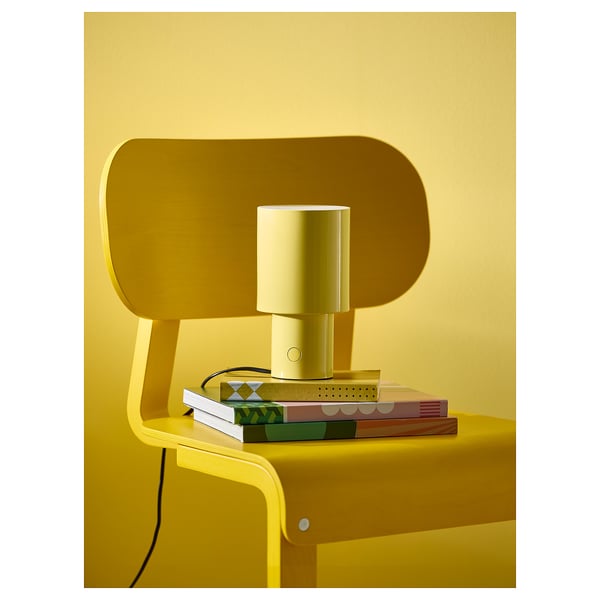 SPETSBOJ table lamp, dimmable/yellow, 22 cm