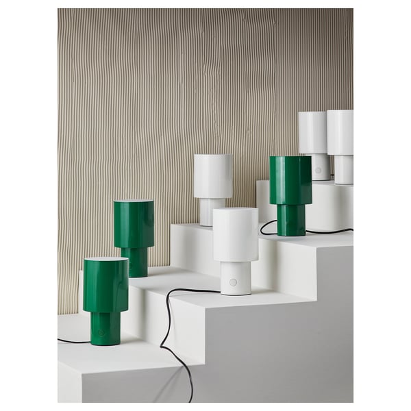 SPETSBOJ table lamp, dimmable/green, 22 cm