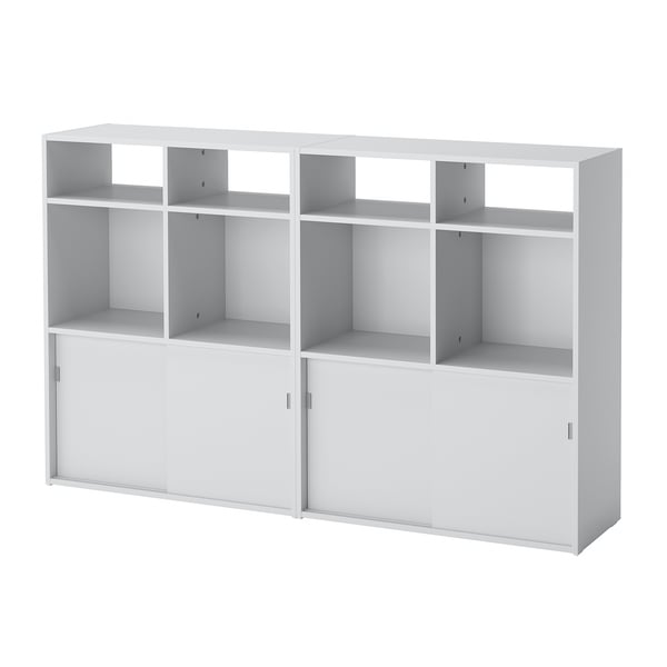 SPIKSMED storage combination, light grey, 155x32x96 cm