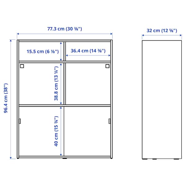 Ikea SPIKSMED - Storage combination, light grey, 155x32x96 cm