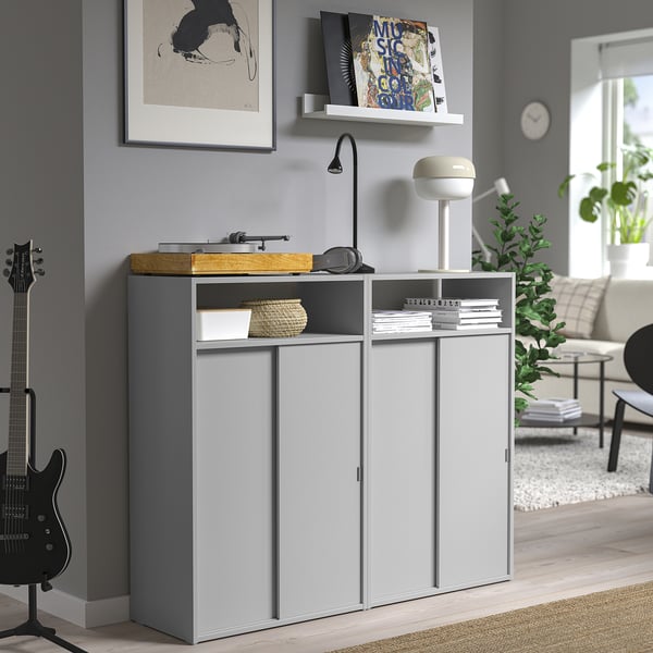 SPIKSMED cabinet combination, light grey, 119x32x97 cm