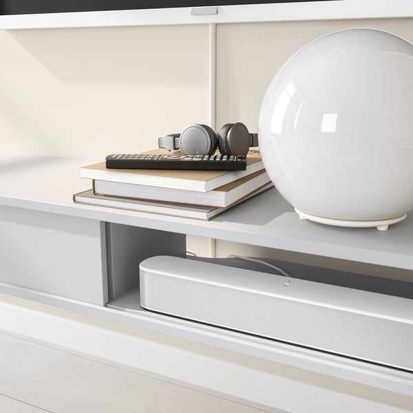 SPIKSMED media shelf, light grey, 117x32 cm