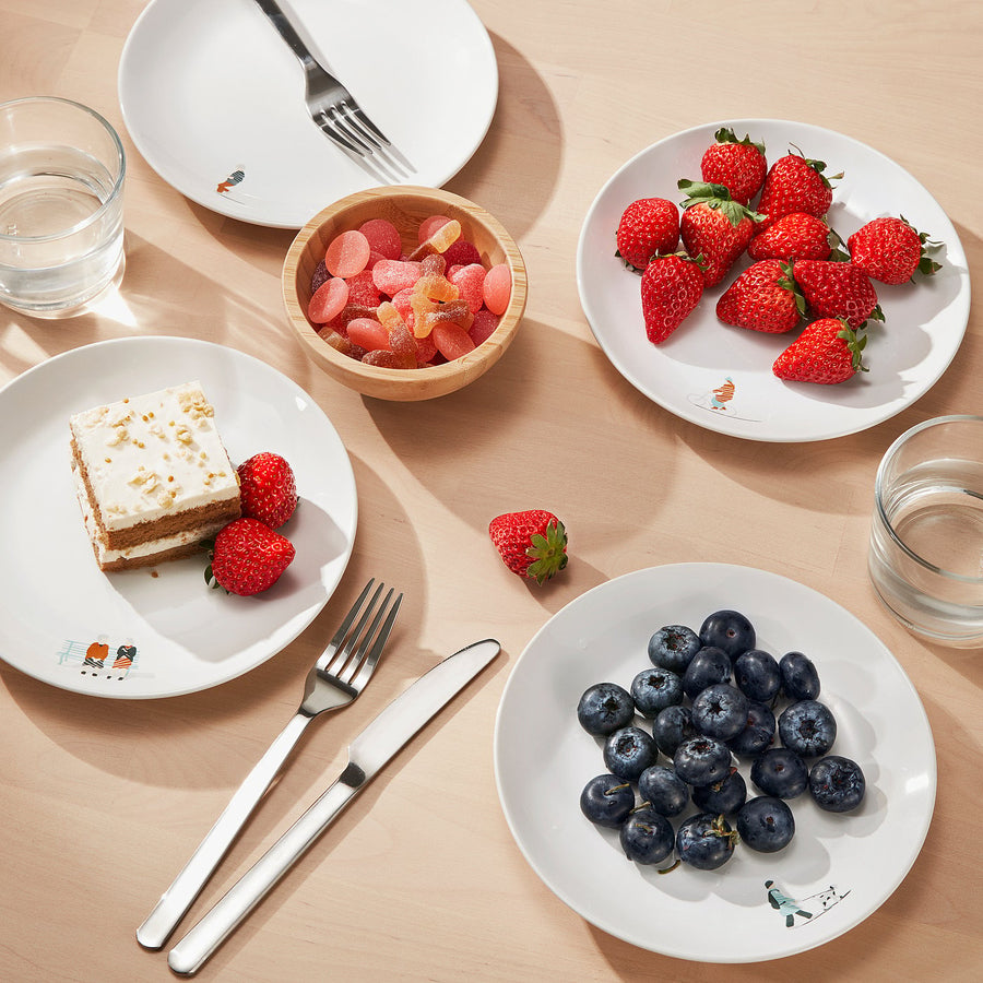 SPJUTLILJA side plate, patterned, 20 cm, 4 pack