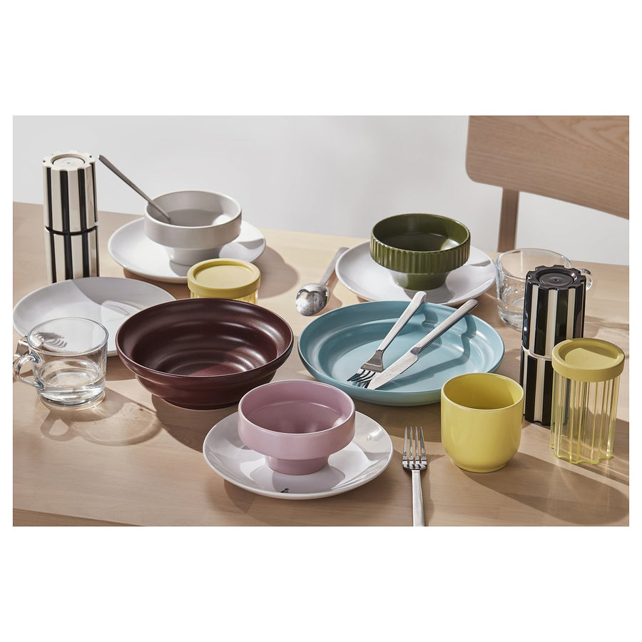 SPJUTLILJA side plate, patterned, 20 cm, 4 pack