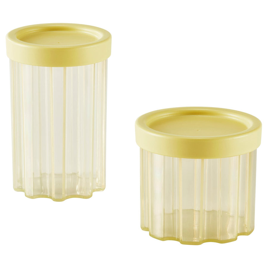 SPJUTLILJA jar with lid, set of 2, light yellow