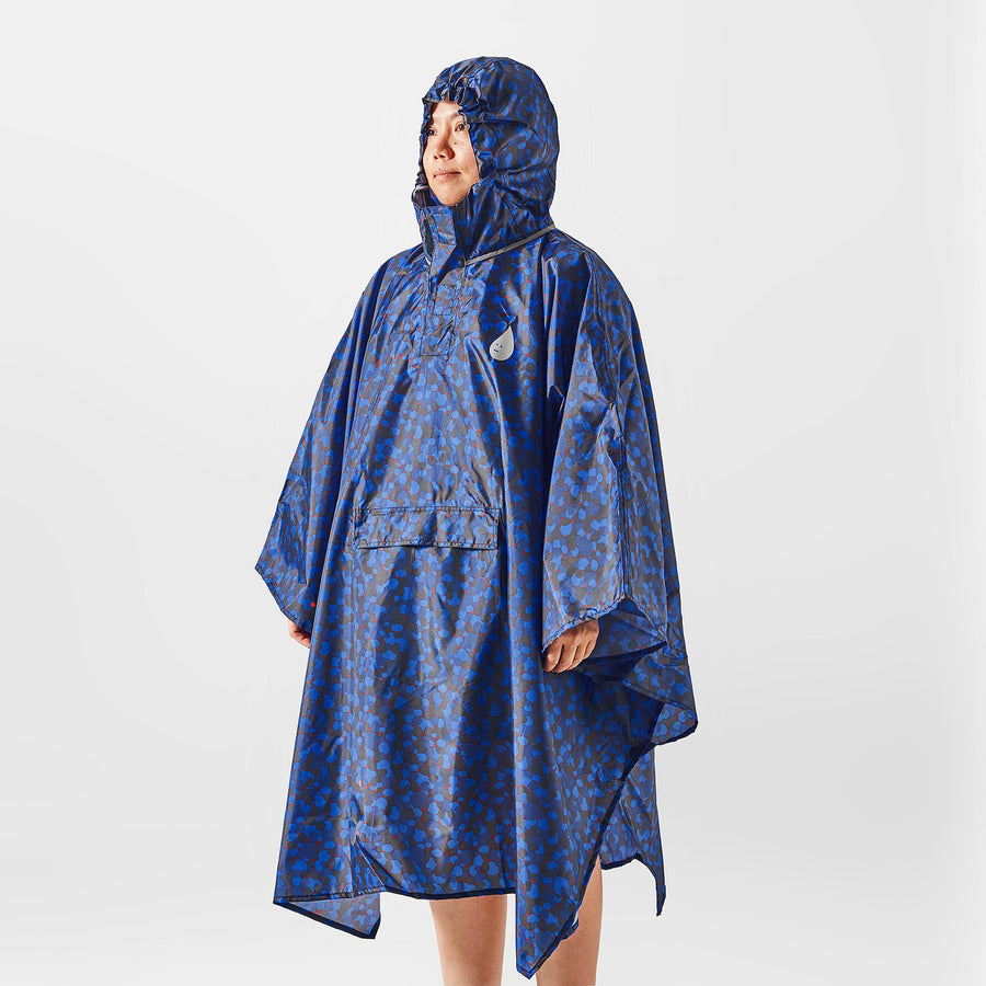 SPJUTSÖ rain poncho, patterned/multicolour, 105x155 cm