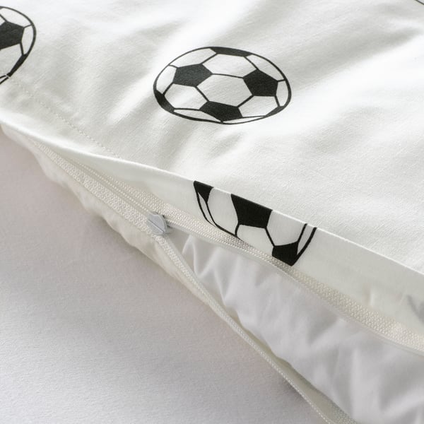 SPORTSLIG duvet cover and pillowcase, football pattern, 150x200/50x80 cm