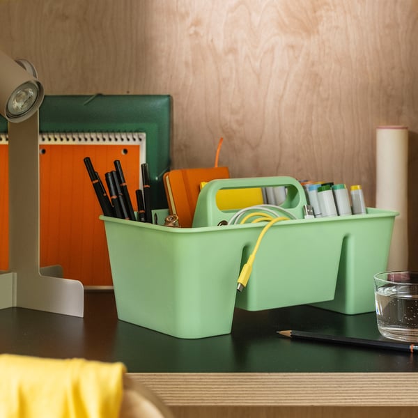 STACKSTOD desk organiser, light green, 32x18x16 cm