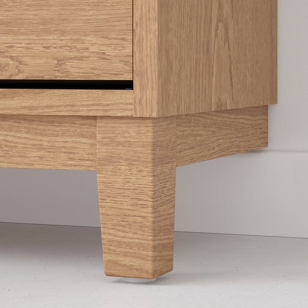 STÄLL shoe cabinet with 3 compartments, oak veneer, 79x29x148 cm