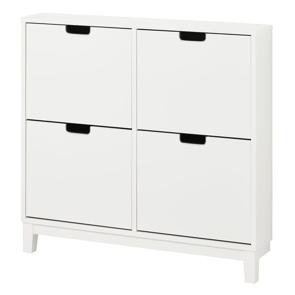 STÄLL shoe cabinet with 4 compartments, white, 96x17x90 cm