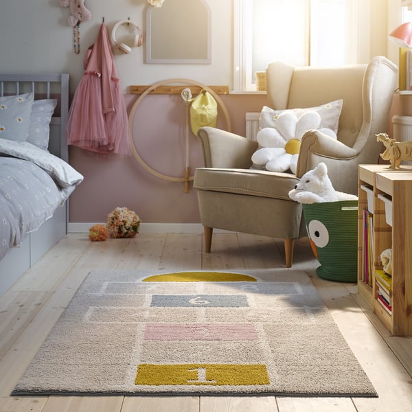 STÄPPSPARV rug, beige, 100x160 cm