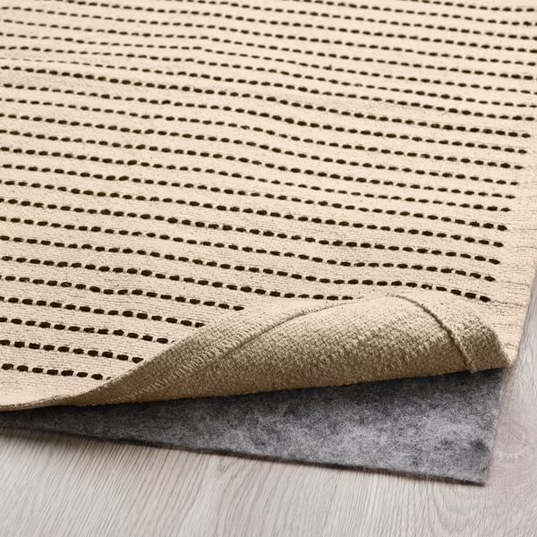 STARREKLINTE rug, flatwoven, natural/black, 155x220 cm