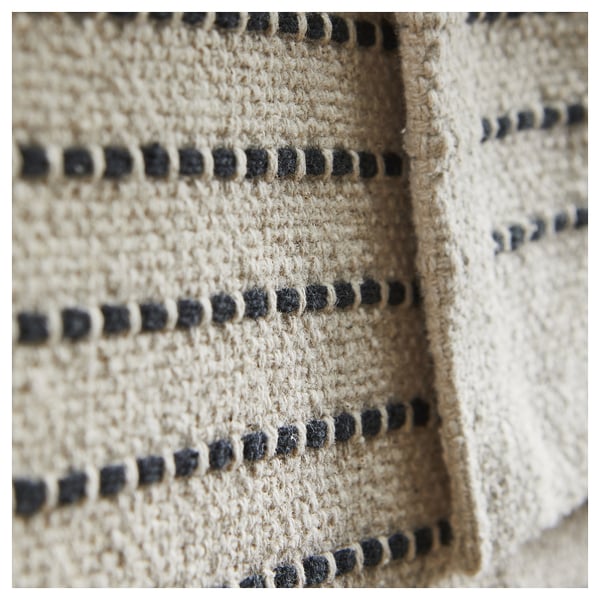 STARREKLINTE rug, flatwoven, natural/black, 155x220 cm