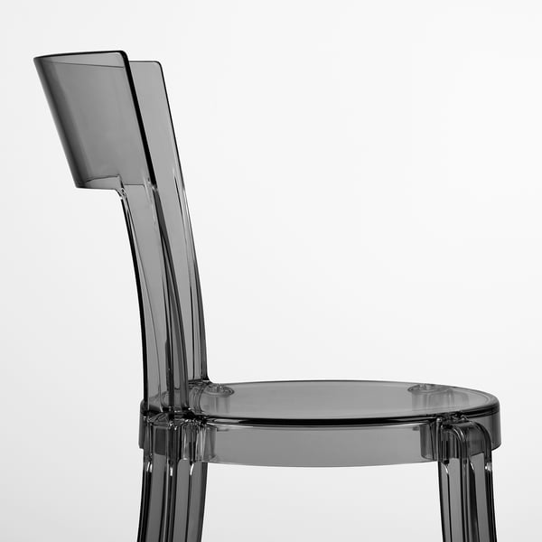 STEIN chair, transparent grey, 40x82x54 cm