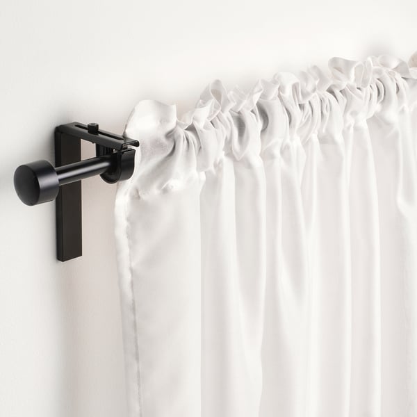 STENFRÖ sheer curtains, 1 pair, white/with heading tape, 145x300 cm