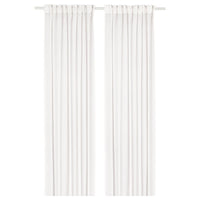 STENFRÖ sheer curtains, 1 pair, white/with heading tape, 145x300 cm