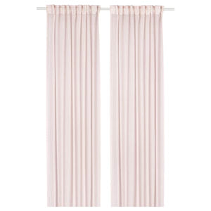Ikea STENFRÖ - Thin curtain, 2 sheets, with curling ribbon/pink,145x300 cm