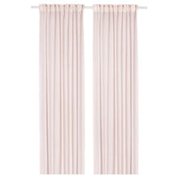 STENFRÖ sheer curtains, 1 pair, pink/with heading tape, 145x300 cm