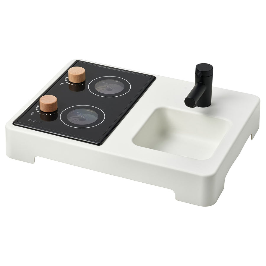 STENMUS mini-play kitchen, white/black, 43x32 cm