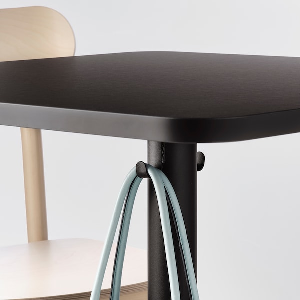 STENSELE / LIDÅS - Table and 2 chairs, anthracite anthracite/black blue,70x70 cm