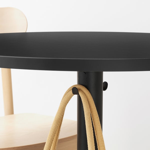 STENSELE / LIDÅS - Table and 2 chairs, anthracite anthracite/black blue,70 cm