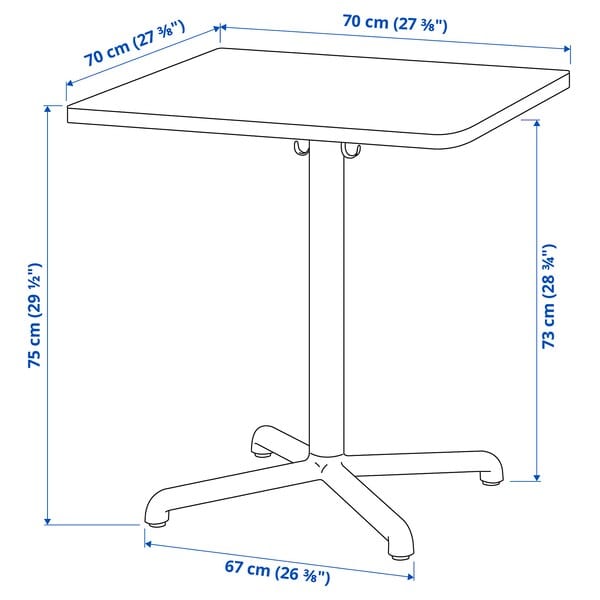 Ikea STENSELE / ODGER - Table and 2 chairs, anthracite anthracite/anthracite, 70x70 cm