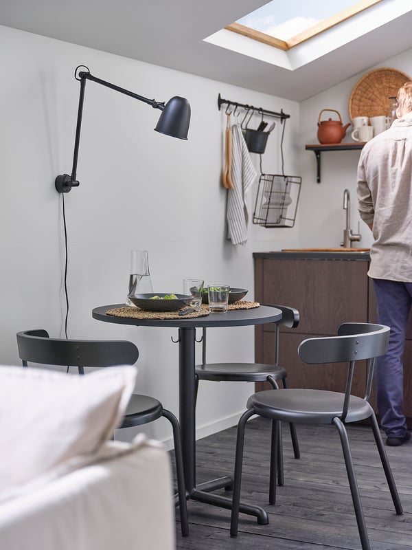 STENSELE table, anthracite/anthracite, 70 cm