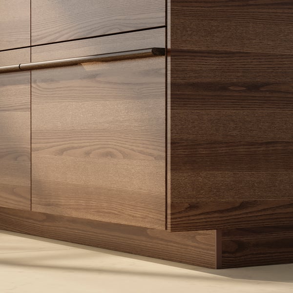 STENSTA plinth, dark brown ash effect, 220x8 cm