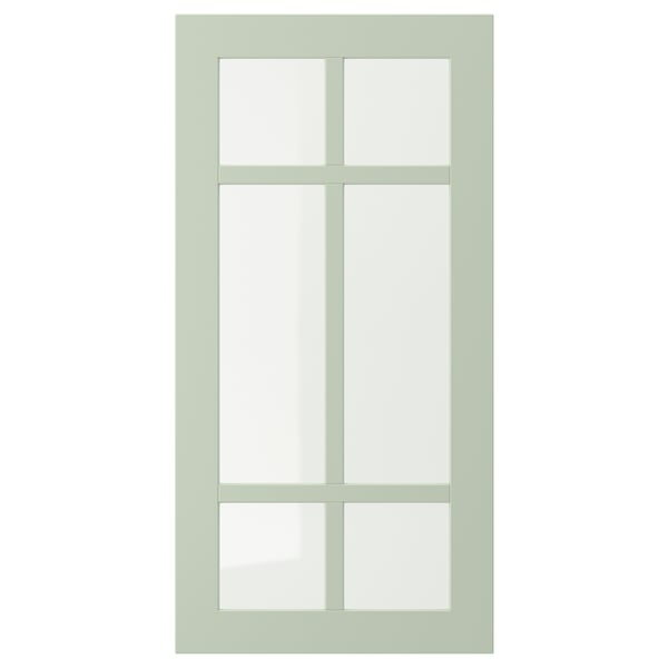 STENSUND glass door, light green, 40x80 cm