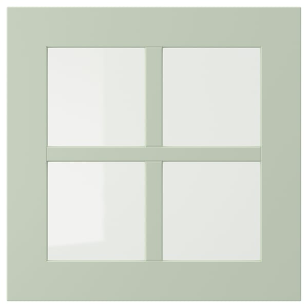STENSUND glass door, light green, 40x40 cm