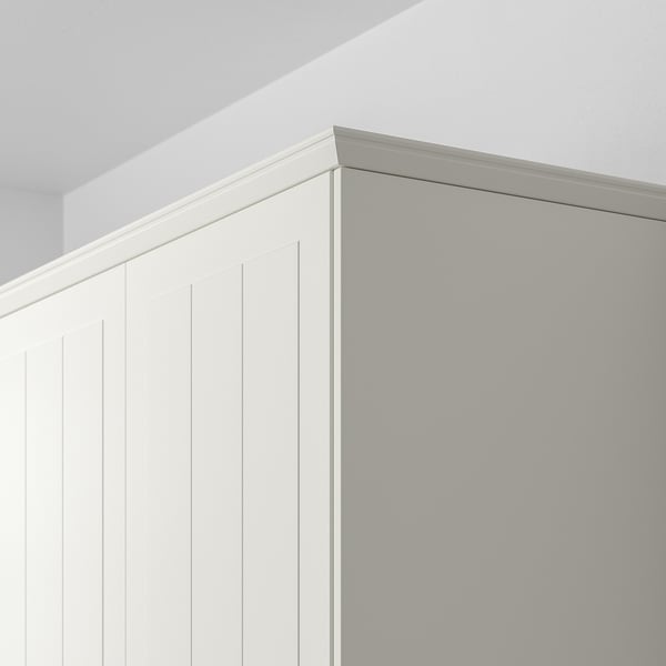 STENSUND contoured deco strip/moulding, white, 221x3 cm