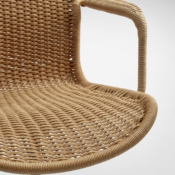 STIGBYGEL swivel chair with armrests, brown/black, 52x103x70 cm