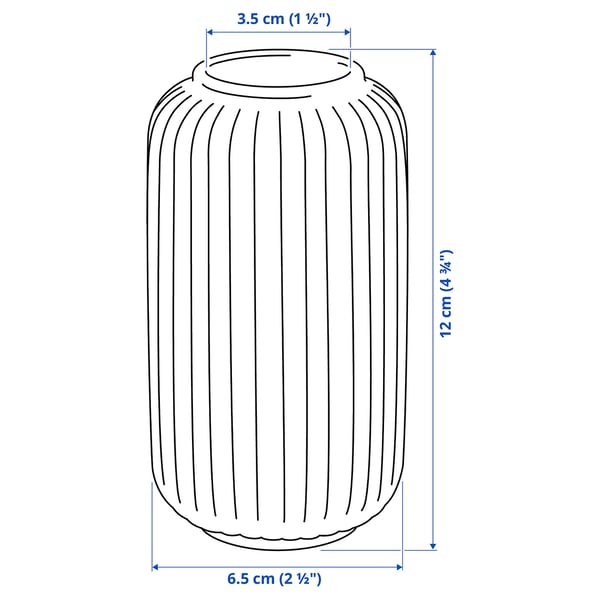 STILREN vase, white, 6.5 cm