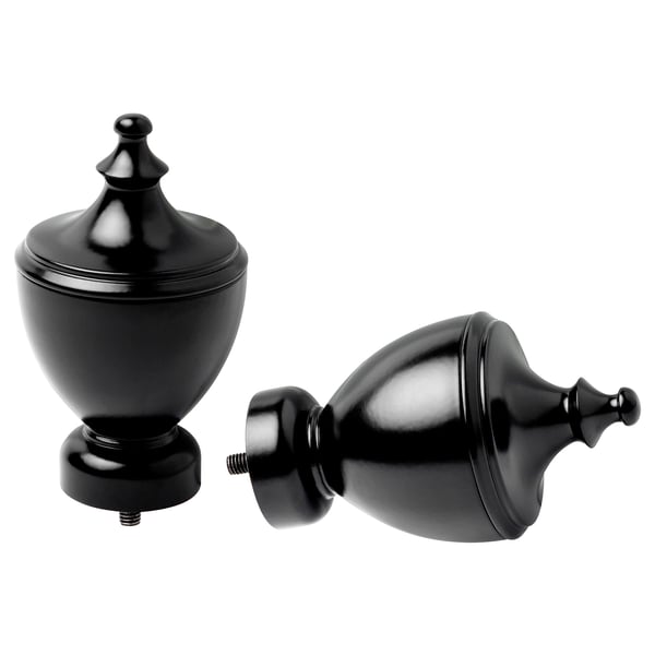 STINKSYSKA finials, 1 pair, black, 6 cm