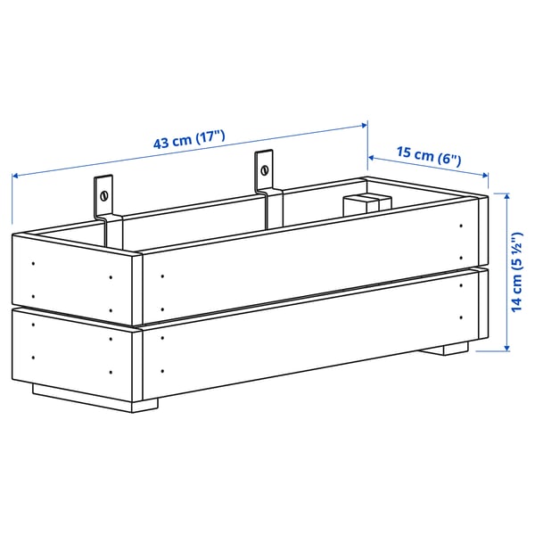 STJÄRNANIS flower box, outdoor acacia, 43x15 cm