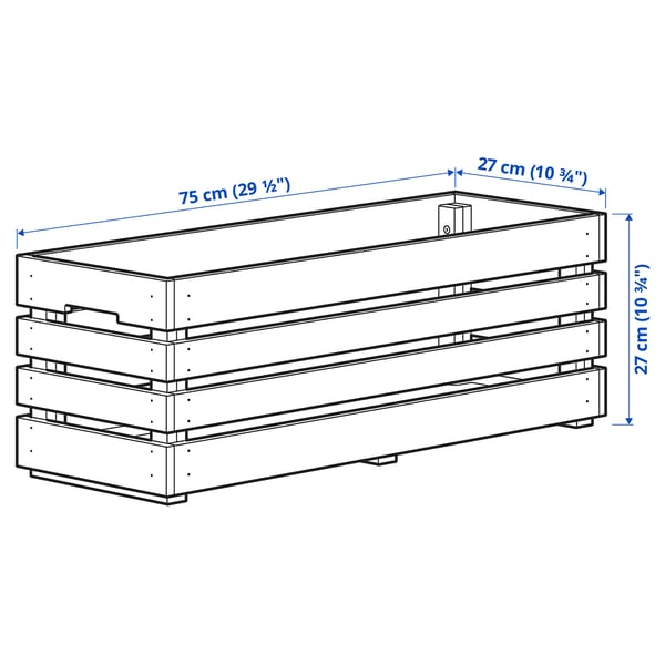 STJÄRNANIS flower box, outdoor acacia, 75x27 cm