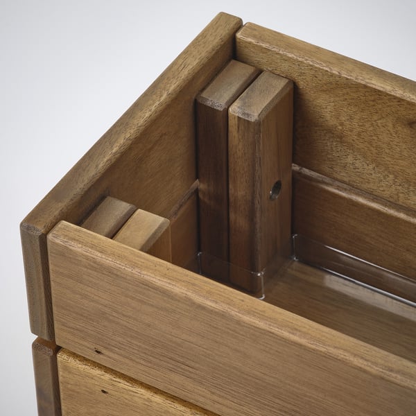 STJÄRNANIS flower box, outdoor acacia, 43x15 cm