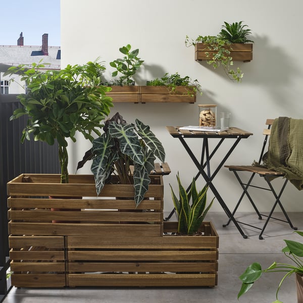 STJÄRNANIS flower box, outdoor acacia, 75x27 cm