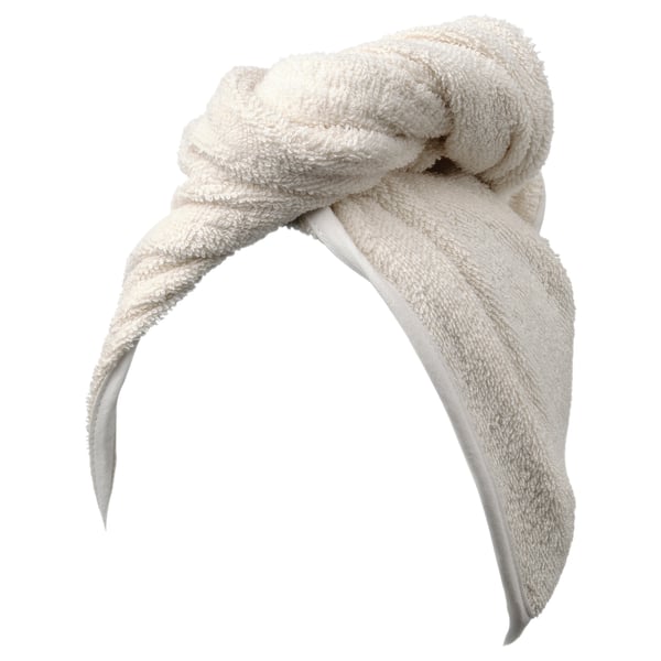 STJÄRNBUSKE hair towel wrap, natural, 72x26 cm